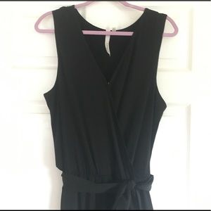 Black wrap top jumpsuit